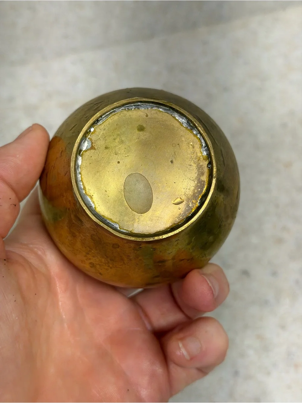 Brass Bulb Vase - Gold Decorative Accent